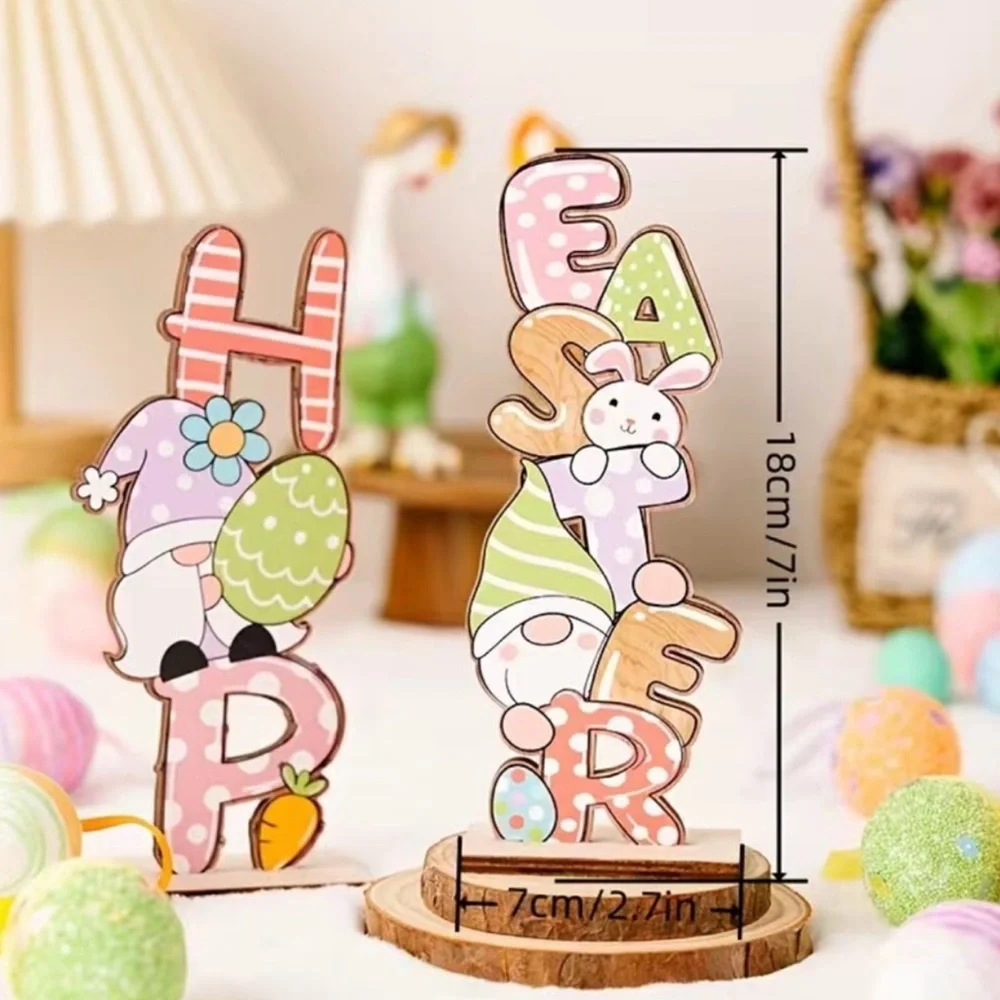 Easter Holiday Bundle 3PC Bunny Rabbit & Gnome Stand Sign Bunny squeezed Toy